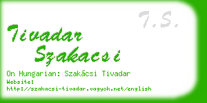tivadar szakacsi business card